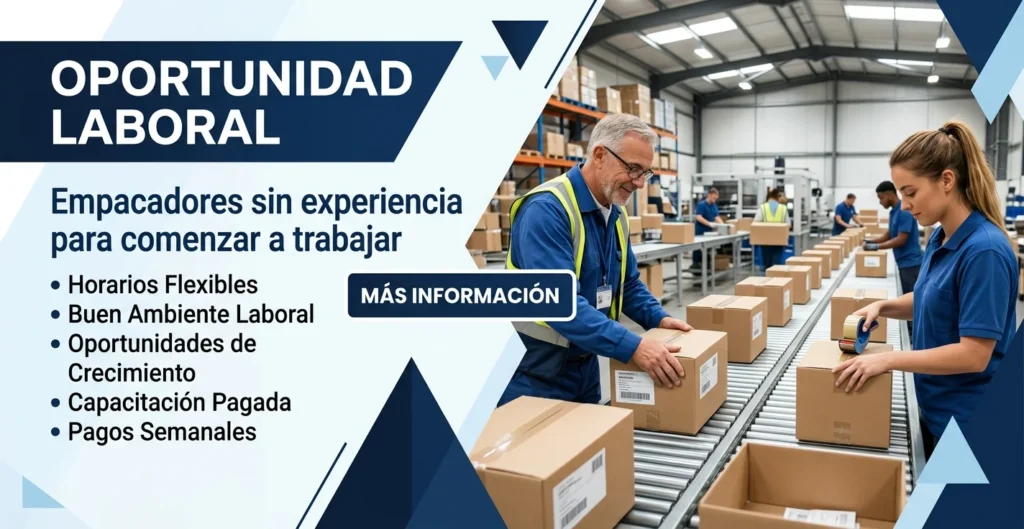 Empacadores sin experiencia para comenzar a trabajar